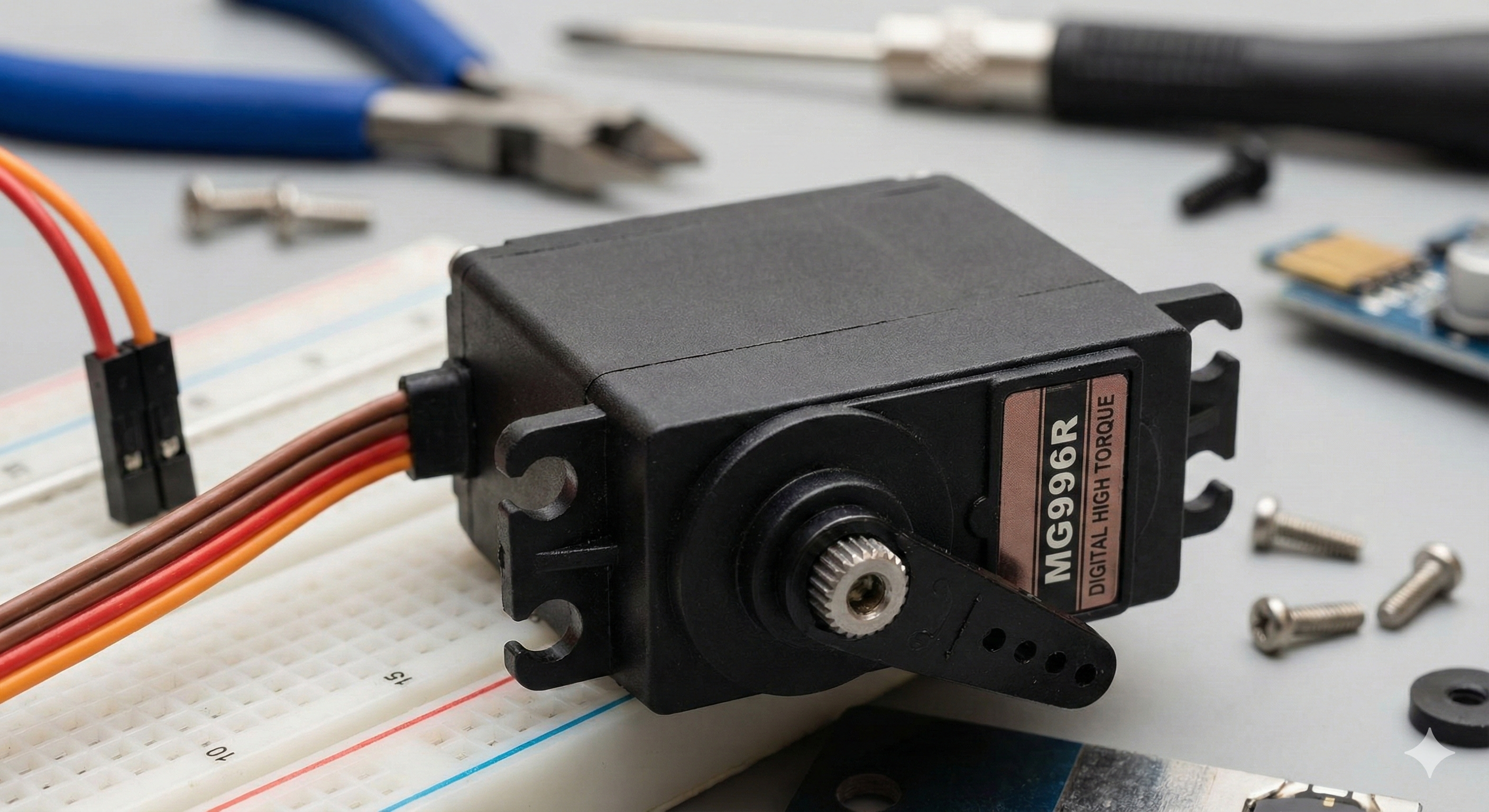 Servomotor industrial con unidad de encoder y cables de control integrados